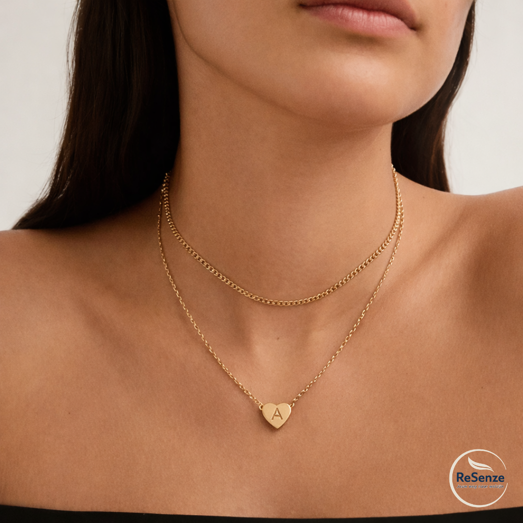 Persoonlijke ketting met hart en initial