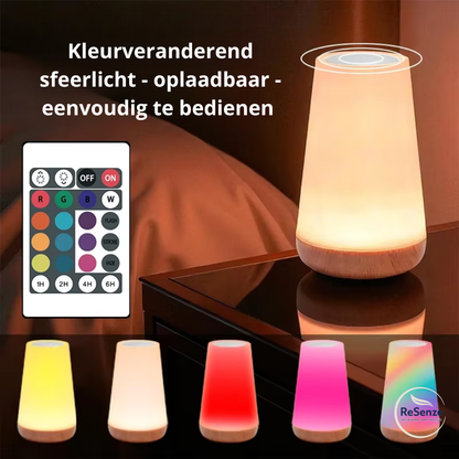Dimbare LED Tafellamp – Nachtkastje & Slaapkamer | Kleurenmodi, Touchbediening & Oplaadbaar via USB