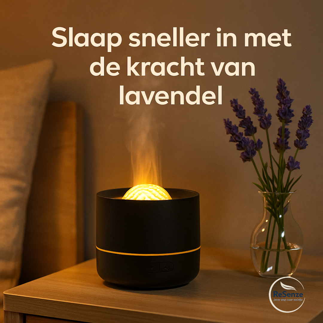 Luchtbevochtiger met sfeerlicht geschikt voor lavendelolie, ontspanning & betere slaap