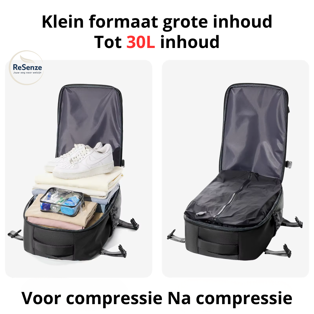 Vacuüm Compressie Reisrugzak + pomp — Vliegtuiggoedgekeurd