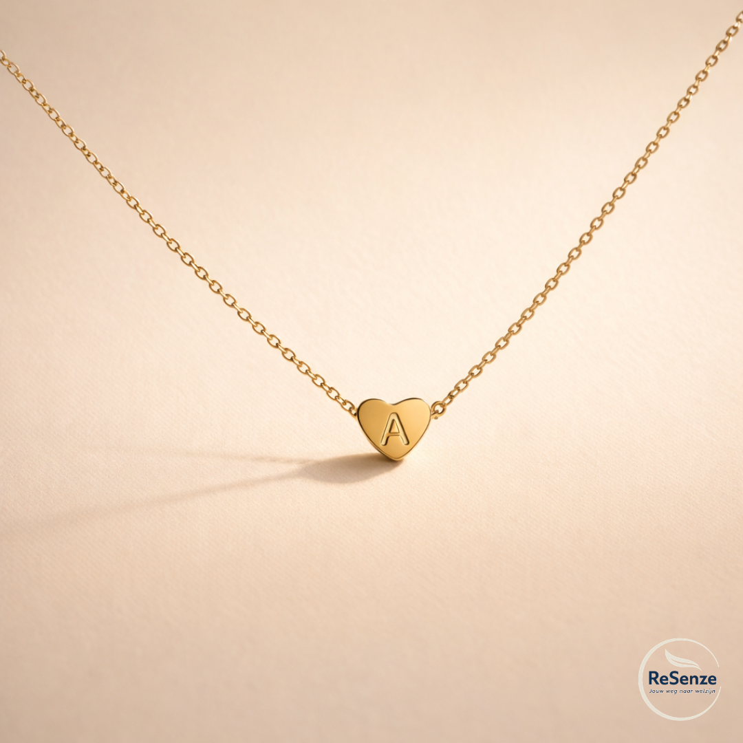 Persoonlijke ketting met hart en initial