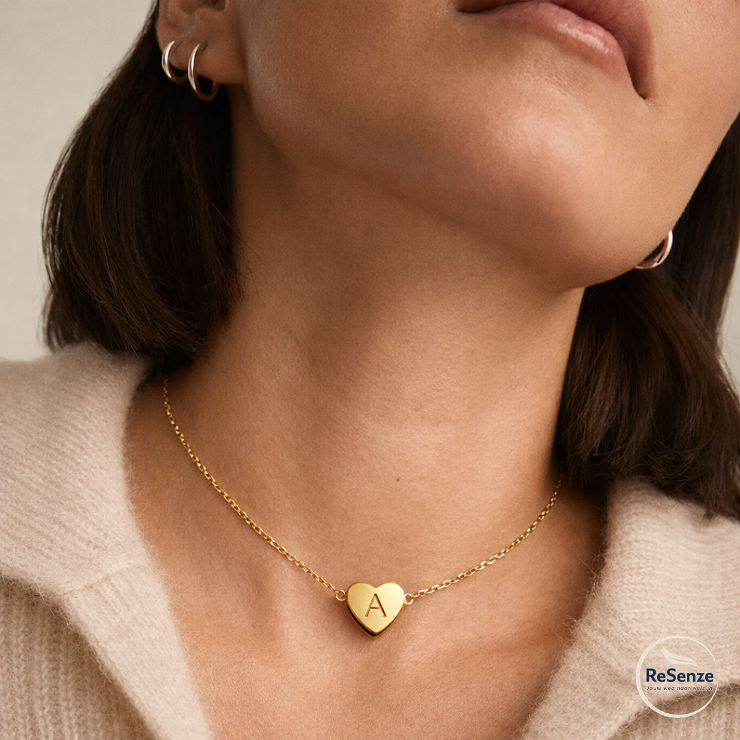 Persoonlijke ketting met hart en initial